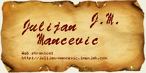 Julijan Mančević vizit kartica
